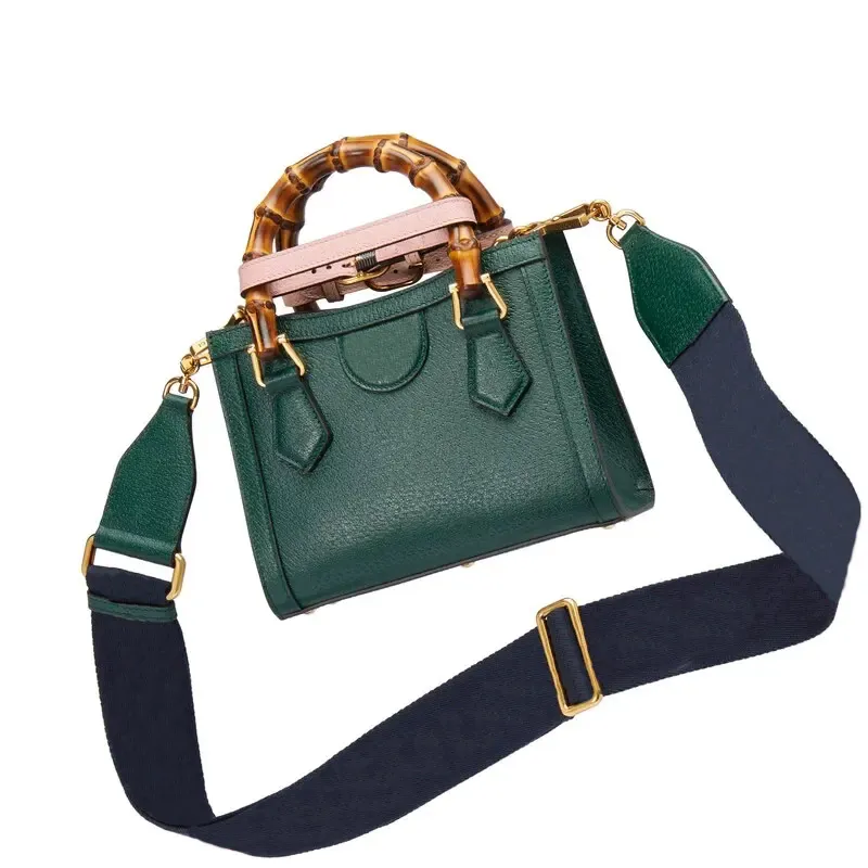 Women’s Genuine Leather Shoulder Handbag with Bamboo Handle – Large Capacity Tote with Magnetic Closure - Image 3