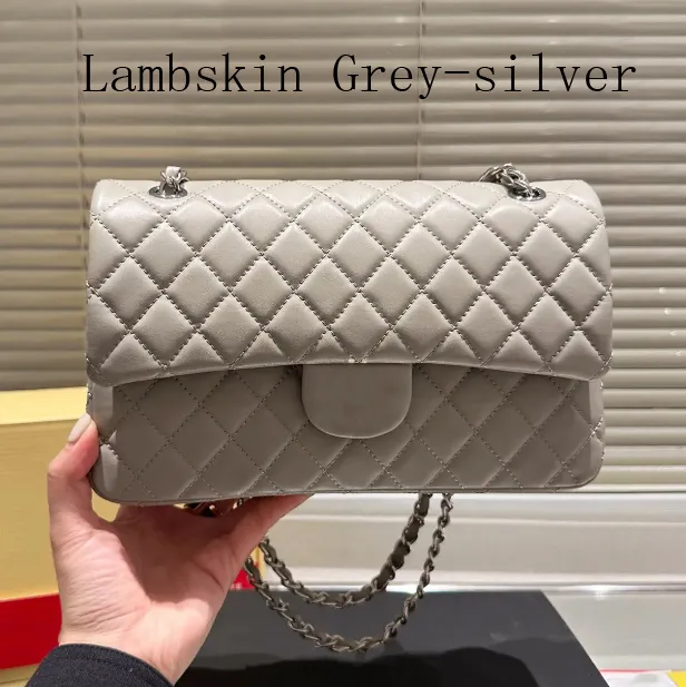 10A Luxury Double Flap Quilted Designer Bag – 25CM Caviar Lambskin Real Leather Classic Handbag - Image 19