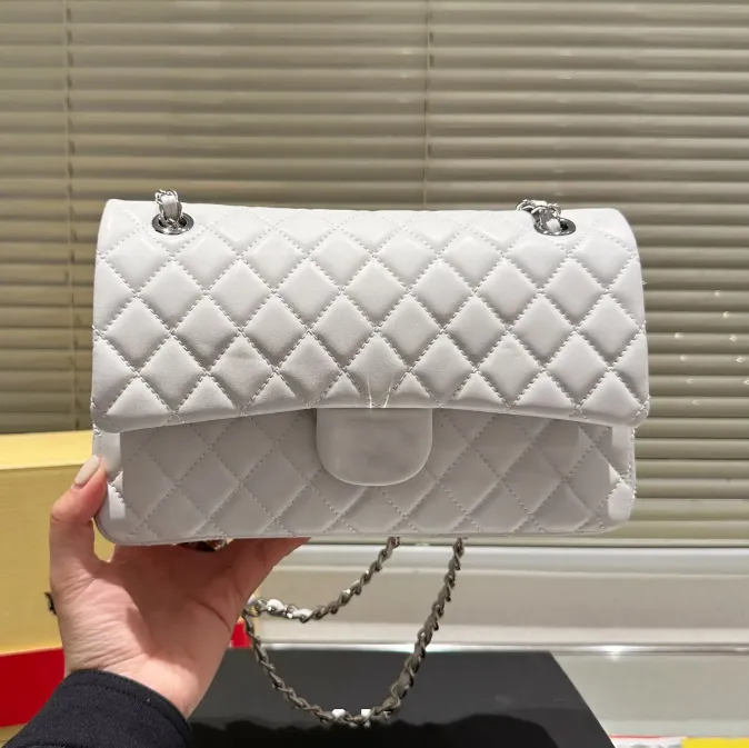 10A Luxury Double Flap Quilted Designer Bag – 25CM Caviar Lambskin Real Leather Classic Handbag - Image 17