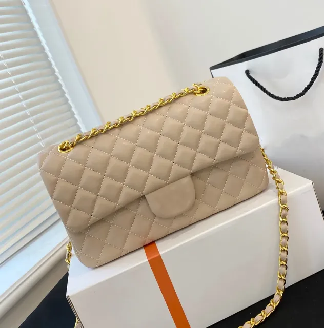 10A Luxury Double Flap Quilted Designer Bag – 25CM Caviar Lambskin Real Leather Classic Handbag - Image 10