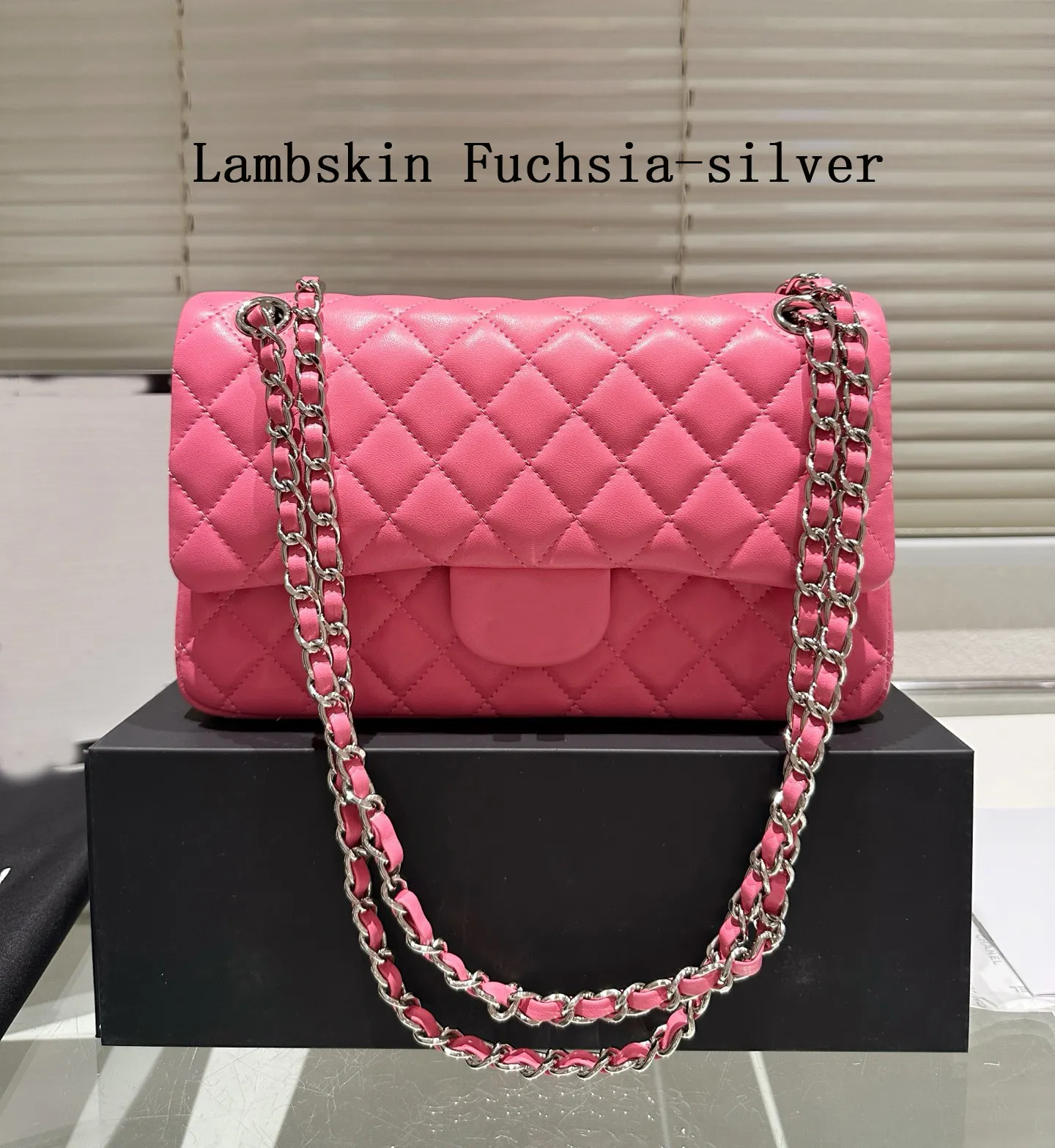 10A Luxury Double Flap Quilted Designer Bag – 25CM Caviar Lambskin Real Leather Classic Handbag - Image 11