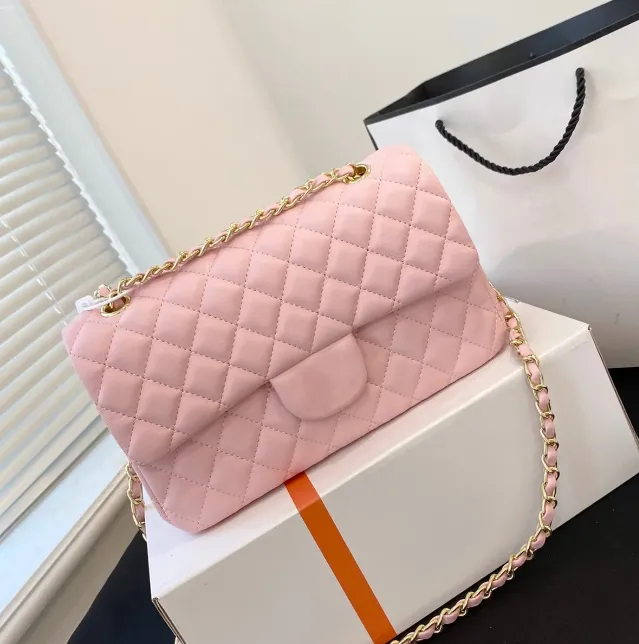 10A Luxury Double Flap Quilted Designer Bag – 25CM Caviar Lambskin Real Leather Classic Handbag - Image 24