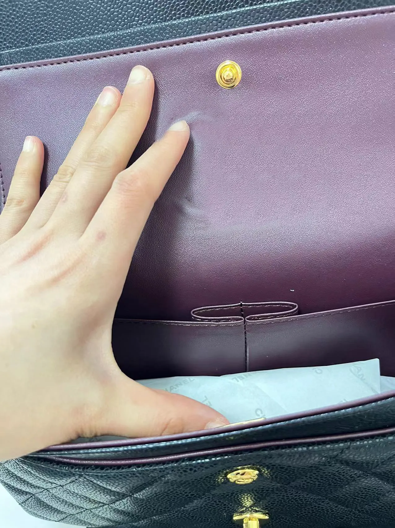 10A Luxury Double Flap Quilted Designer Bag – 25CM Caviar Lambskin Real Leather Classic Handbag - Image 18