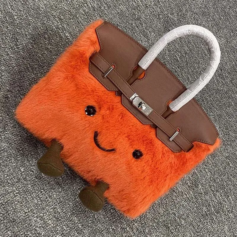 Hot-Selling Cute Plush Storage Tote – Large Capacity Crossbody & Shoulder Bag Gift for Women - Image 7