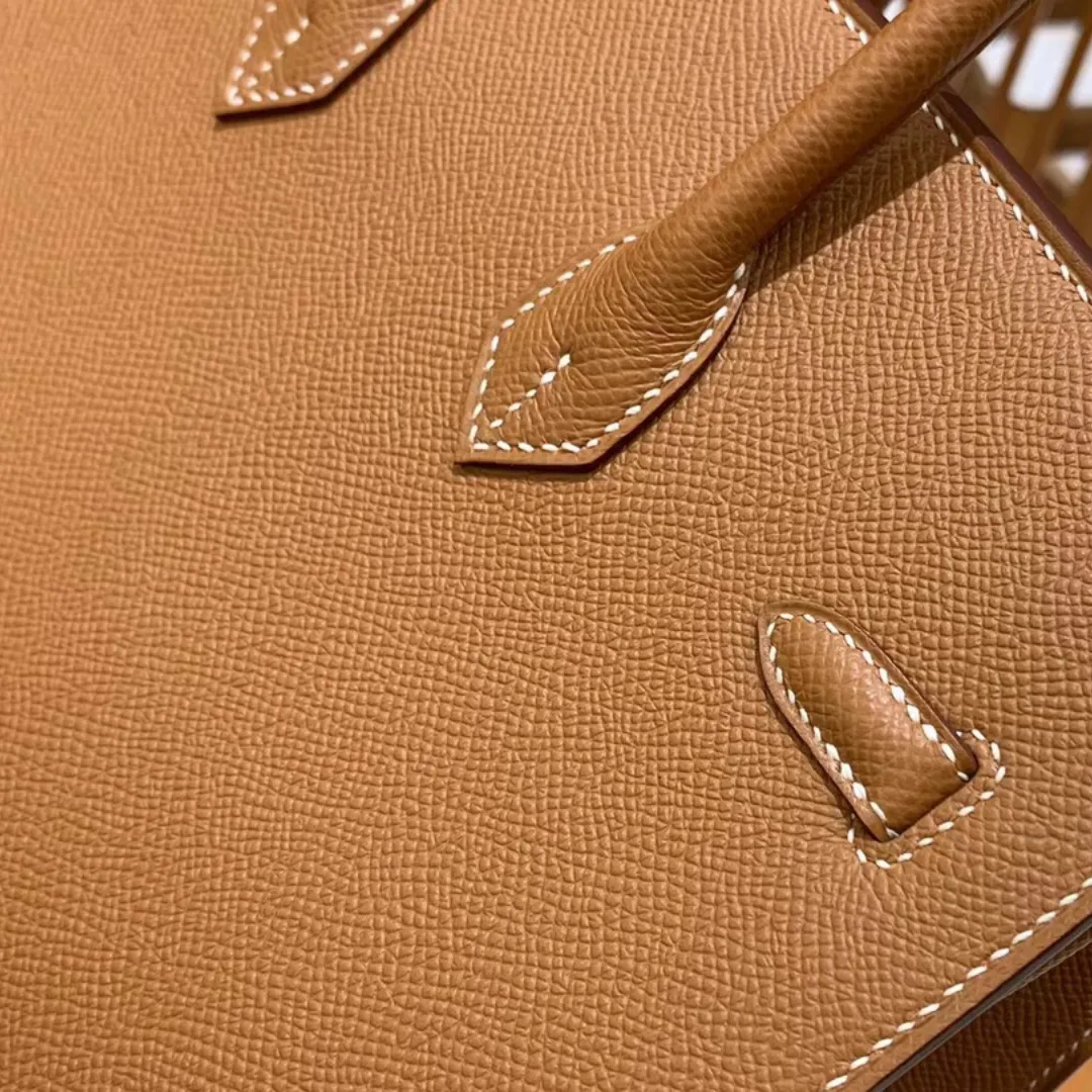 Luxury Handmade French Leather Sellier Handbag – Business, Fashion & Banquet Bag with 24K Gold (25cm / 30cm) - Image 3