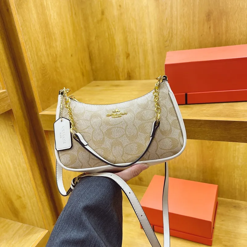 Free Shipping, High Quality 2025 New Designer Printed Chain Bag – Fashion Underarm & Crossbody Hand Bag Purse - Image 7