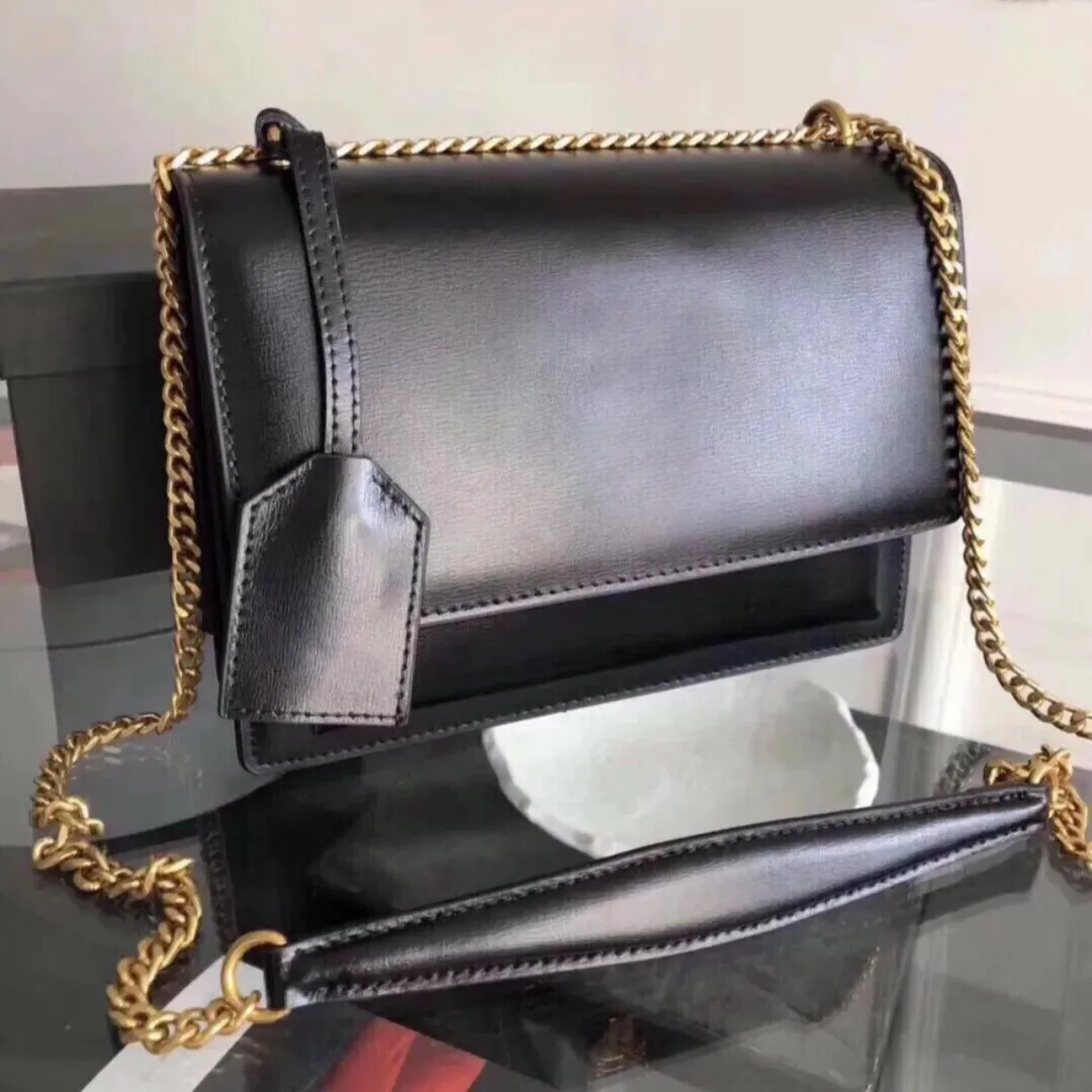 12A Designer Shoulder Bag – Genuine Leather Crossbody with Gold/Silver Metal Chain & Flip Cover - Image 3