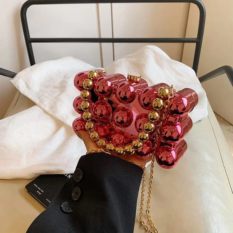 Acrylic Square Clutch Purse – Modern Crossbody Evening Bag with Detachable Strap for Weddings & Parties - Image 12