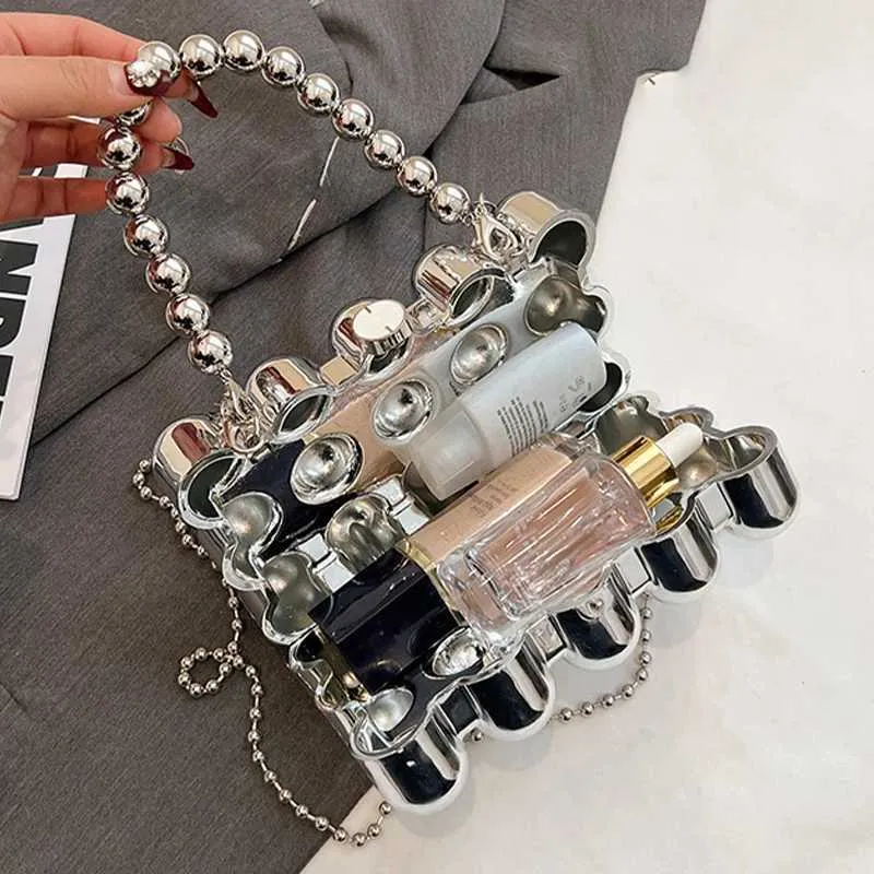 Acrylic Square Clutch Purse – Modern Crossbody Evening Bag with Detachable Strap for Weddings & Parties - Image 4