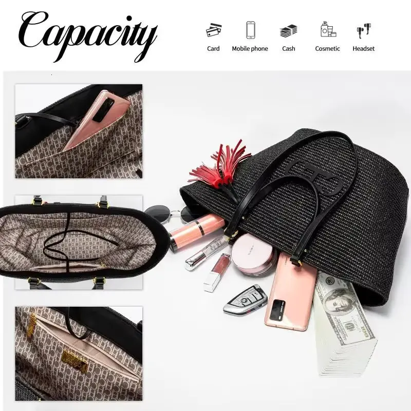 New Handmade CH-Style Designer Bucket Tote – Large Capacity Travel & Beach Bag for Women - Image 3