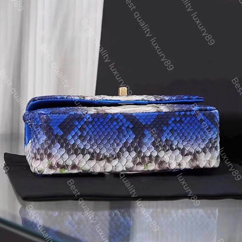 19A Mirror Luxury Python Skin Shoulder Bag – Designer Diagonal Crossbody from Imported Original Factory - Image 5