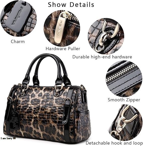 Genuine Leather Shoulder Tote Bag for Women – Large Capacity Work & Travel Purse with Zipper and Crossbody Strap - Image 7