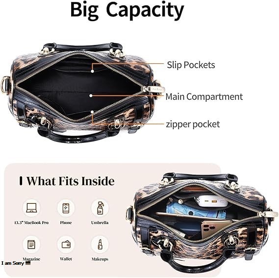 Genuine Leather Shoulder Tote Bag for Women – Large Capacity Work & Travel Purse with Zipper and Crossbody Strap - Image 9