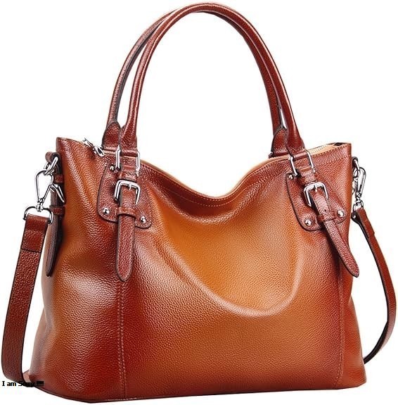 HESHE Genuine Leather Tote Satchel – Women's Shoulder Handbag & Top Handle Crossbody Purse