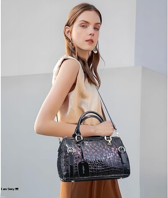 Genuine Leather Shoulder Tote Bag for Women – Large Capacity Work & Travel Purse with Zipper and Crossbody Strap - Image 13