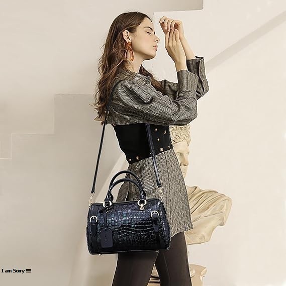 Genuine Leather Shoulder Tote Bag for Women – Large Capacity Work & Travel Purse with Zipper and Crossbody Strap - Image 11