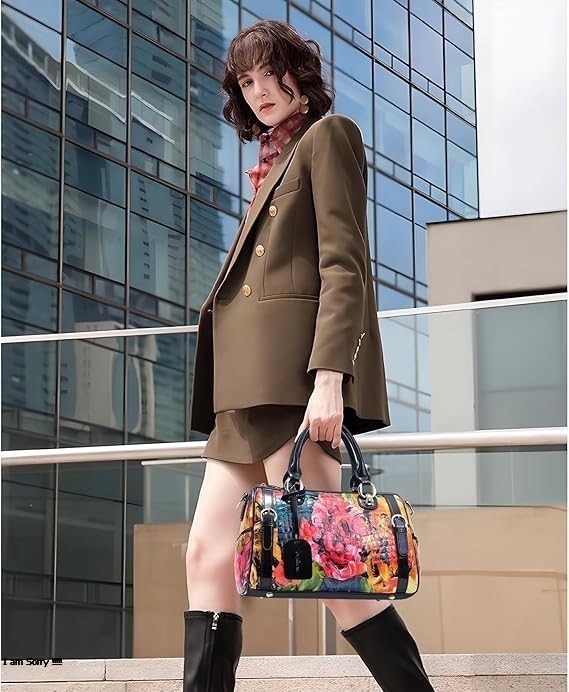 Genuine Leather Shoulder Tote Bag for Women – Large Capacity Work & Travel Purse with Zipper and Crossbody Strap - Image 19