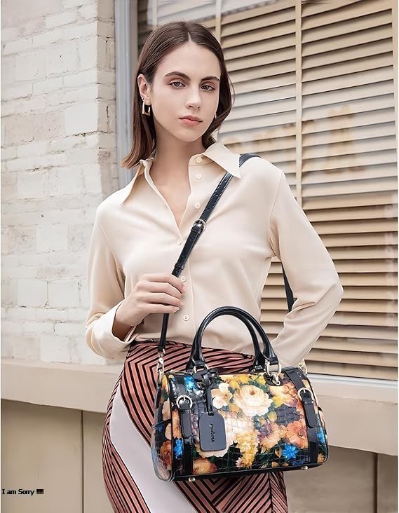 Genuine Leather Shoulder Tote Bag for Women – Large Capacity Work & Travel Purse with Zipper and Crossbody Strap - Image 17