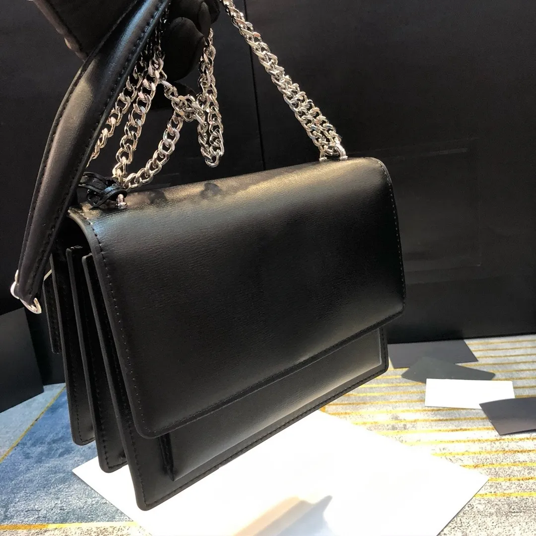 12A Designer Shoulder Bag – Genuine Leather Crossbody with Gold/Silver Metal Chain & Flip Cover - Image 4