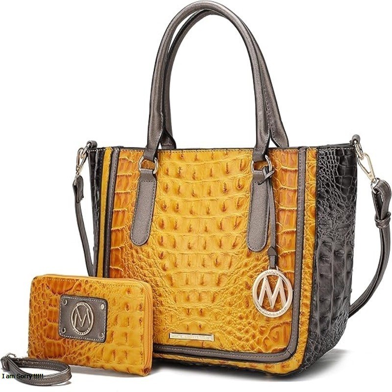 Crocodile Embossed Vegan Leather Satchel – Women's Top-Handle Crossbody Tote Handbag