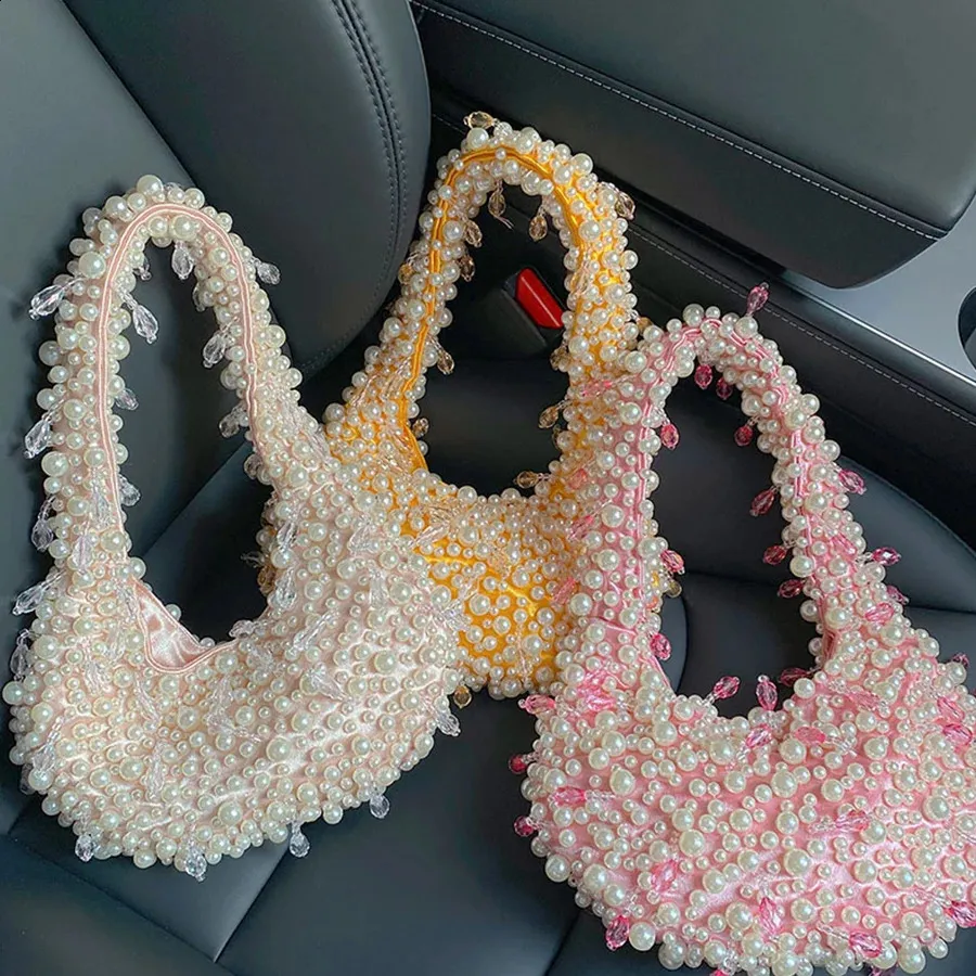 Sweet Beaded Shell Shoulder Bag – Diamond-Inlaid Underarm Evening Purse for Ladies & Banquets - Image 2