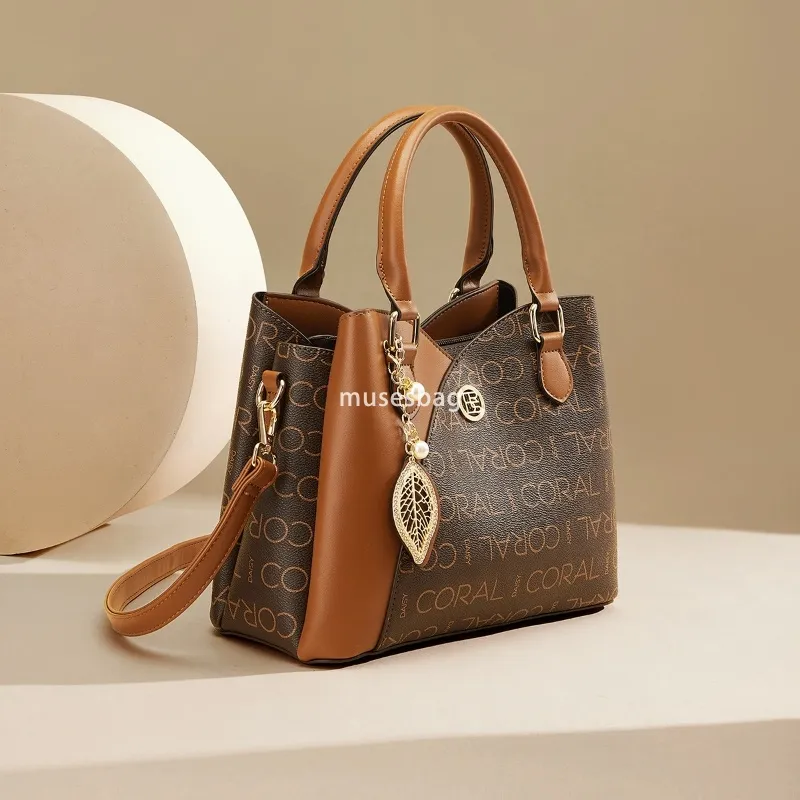 Designer Women's PU Leather Crossbody Bucket Bag – Large Capacity, Retro Style, Multi-Functional Handbag with Gold Accents