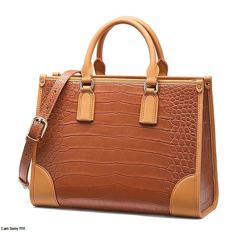 Alligator Leather Satchel – Women's Shoulder Handbag & Elegant Work Purse - Image 3
