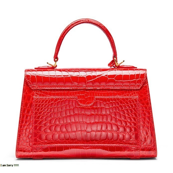 Luxury Alligator Leather Top-Handle Handbag – Elegant Padlock Ladies Purse - Image 7