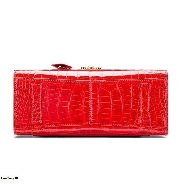 Luxury Alligator Leather Top-Handle Handbag – Elegant Padlock Ladies Purse - Image 5