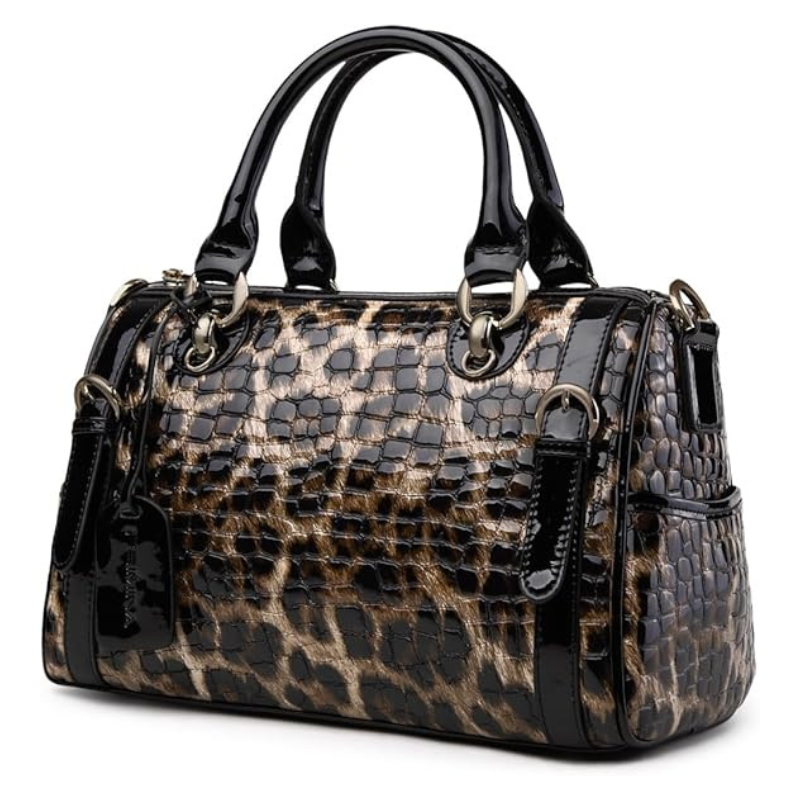 Genuine Leather Shoulder Tote Bag for Women – Large Capacity Work & Travel Purse with Zipper and Crossbody Strap