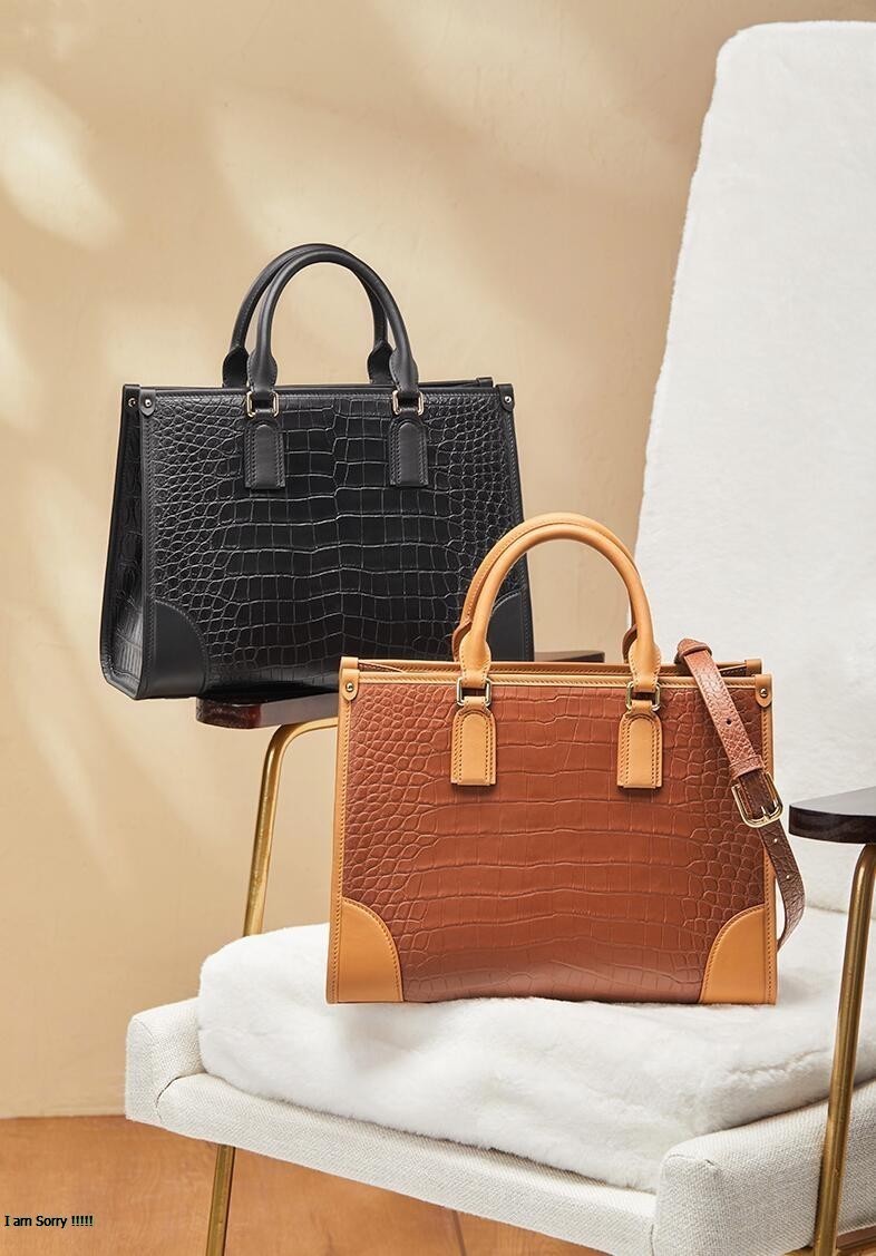 Alligator Leather Satchel – Women's Shoulder Handbag & Elegant Work Purse - Image 2