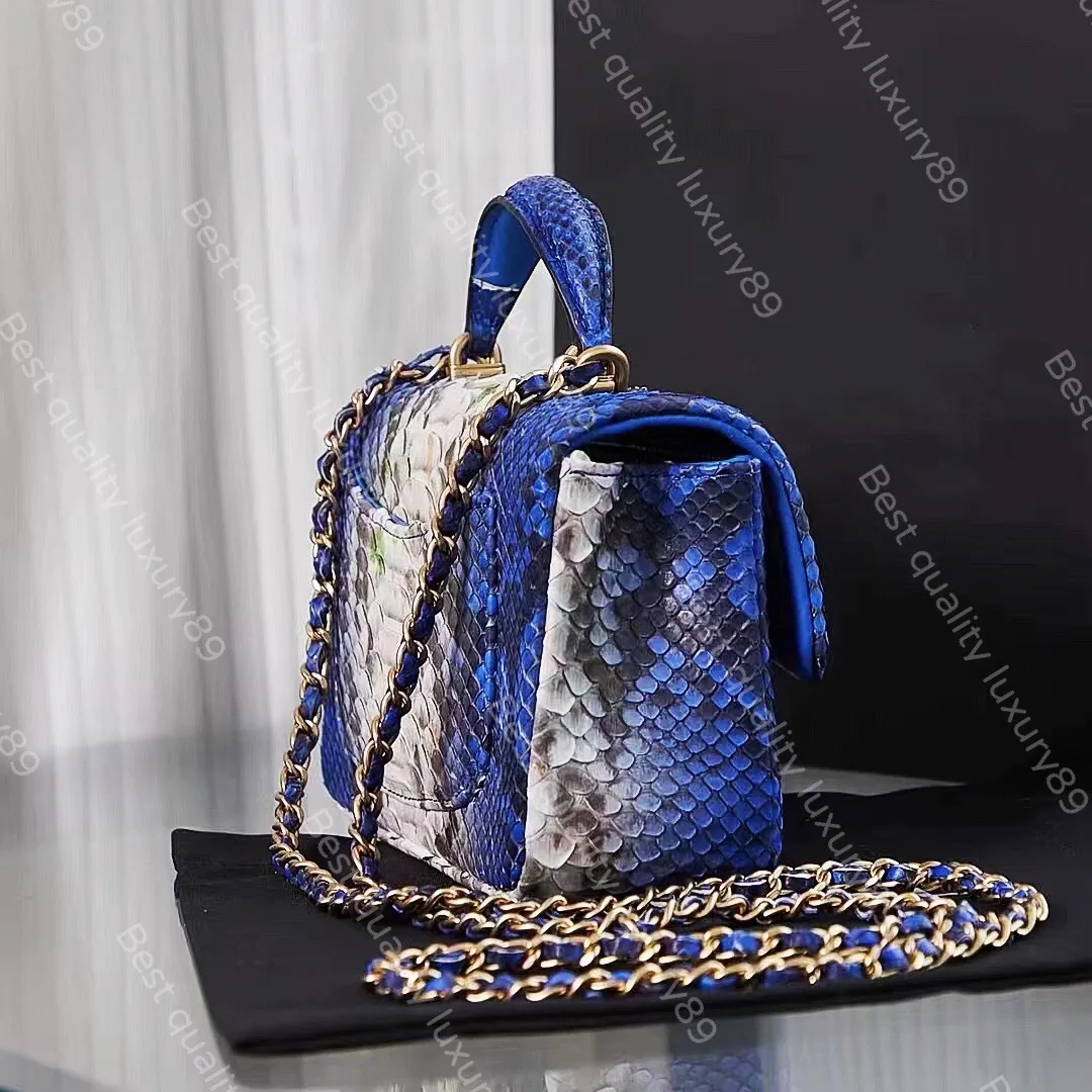19A Mirror Luxury Python Skin Shoulder Bag – Designer Diagonal Crossbody from Imported Original Factory - Image 3