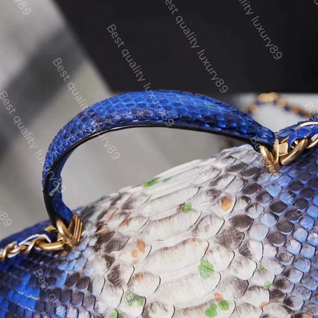 19A Mirror Luxury Python Skin Shoulder Bag – Designer Diagonal Crossbody from Imported Original Factory - Image 4