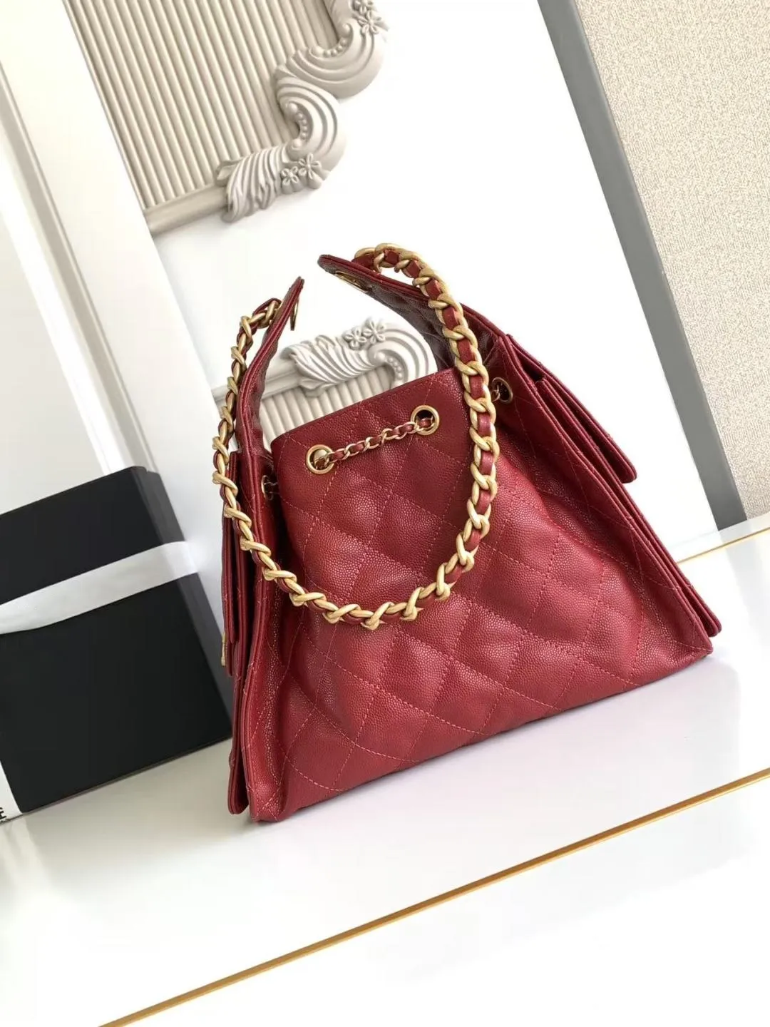 2025 Designer Leather Shoulder Bag – High-Quality Large Capacity Retro Underarm Purse with Chain & Embroidery - Image 6