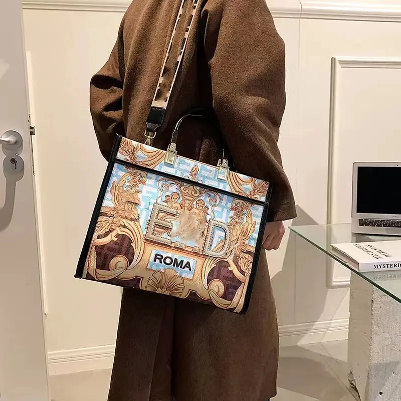 2025 Luxury Printed Tote & Flap Crossbody – Large Capacity Fashion Shoulder Bag for Women - Image 4