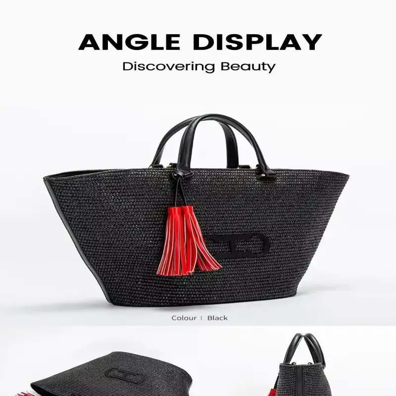 New Handmade CH-Style Designer Bucket Tote – Large Capacity Travel & Beach Bag for Women - Image 6