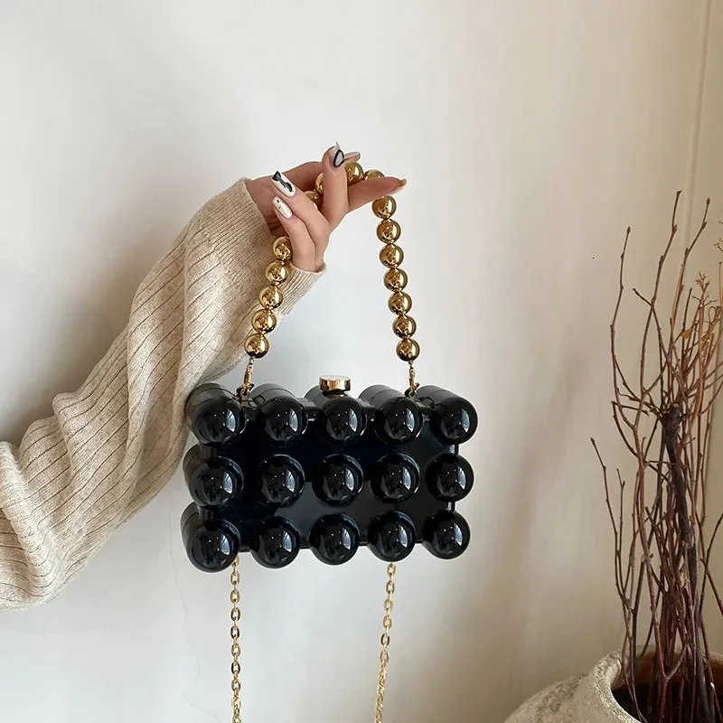 Acrylic Square Clutch Purse – Modern Crossbody Evening Bag with Detachable Strap for Weddings & Parties - Image 8