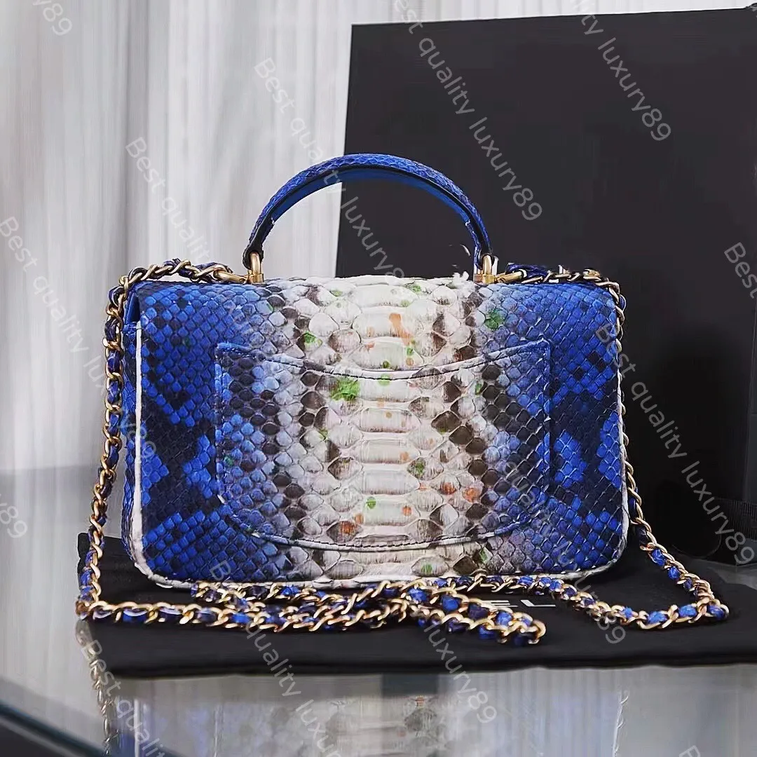 19A Mirror Luxury Python Skin Shoulder Bag – Designer Diagonal Crossbody from Imported Original Factory - Image 2
