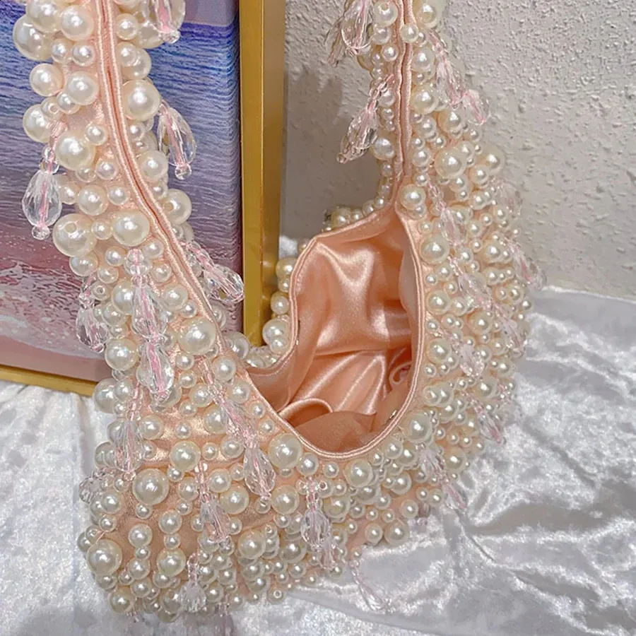 Sweet Beaded Shell Shoulder Bag – Diamond-Inlaid Underarm Evening Purse for Ladies & Banquets - Image 6