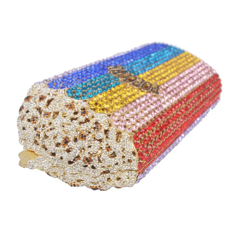 Luxury Popcorn Crystal Clutch – Shiny Designer Evening Purse for Wedding & Party Looks - Image 3