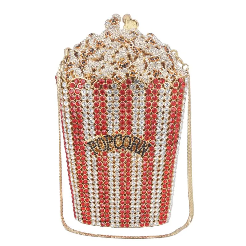 Luxury Popcorn Crystal Clutch – Shiny Designer Evening Purse for Wedding & Party Looks