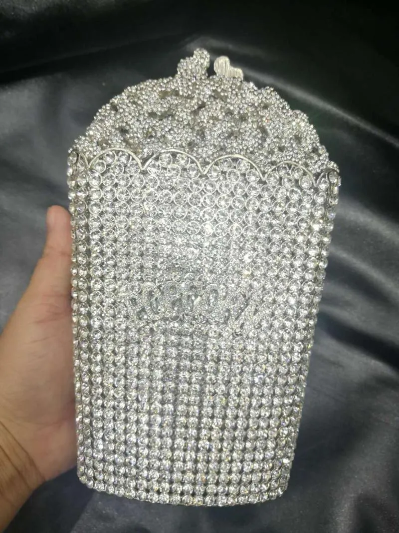 Luxury Popcorn Crystal Clutch – Shiny Designer Evening Purse for Wedding & Party Looks - Image 16